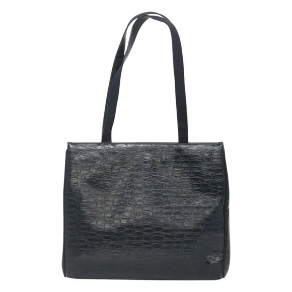 Salvatore Ferragamo Shoulder Bag Leather Navy Gold Auth - Picture 3 of 16